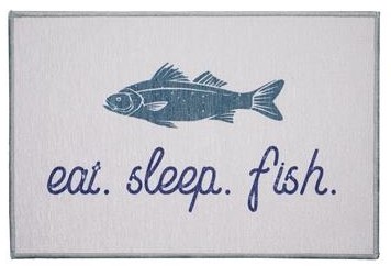 Crystal Art Gallery Eat Sleep Fish Door Mat, 27 x 18
